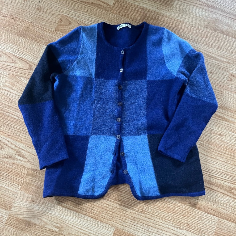 Mansted colour block wool cardigan